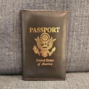 Brown Leather Passport Holder